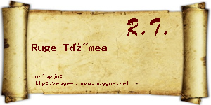 Ruge Tímea névjegykártya